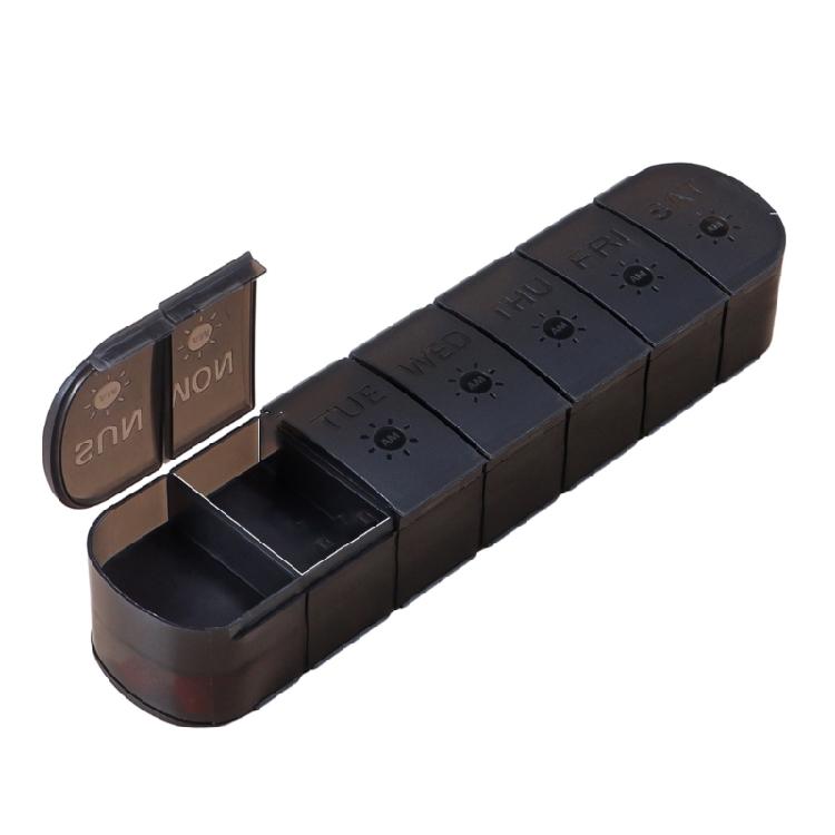 

Portable Pills Organiser Box With 14 Individual Compartments For Accurate Daily Dosing Medicine Storage Container чёрный