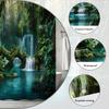Tropical Rainforest Waterfall Shower Curtain Machine Washable All Season Waterproof Privacy Protection Nature Design Jungle