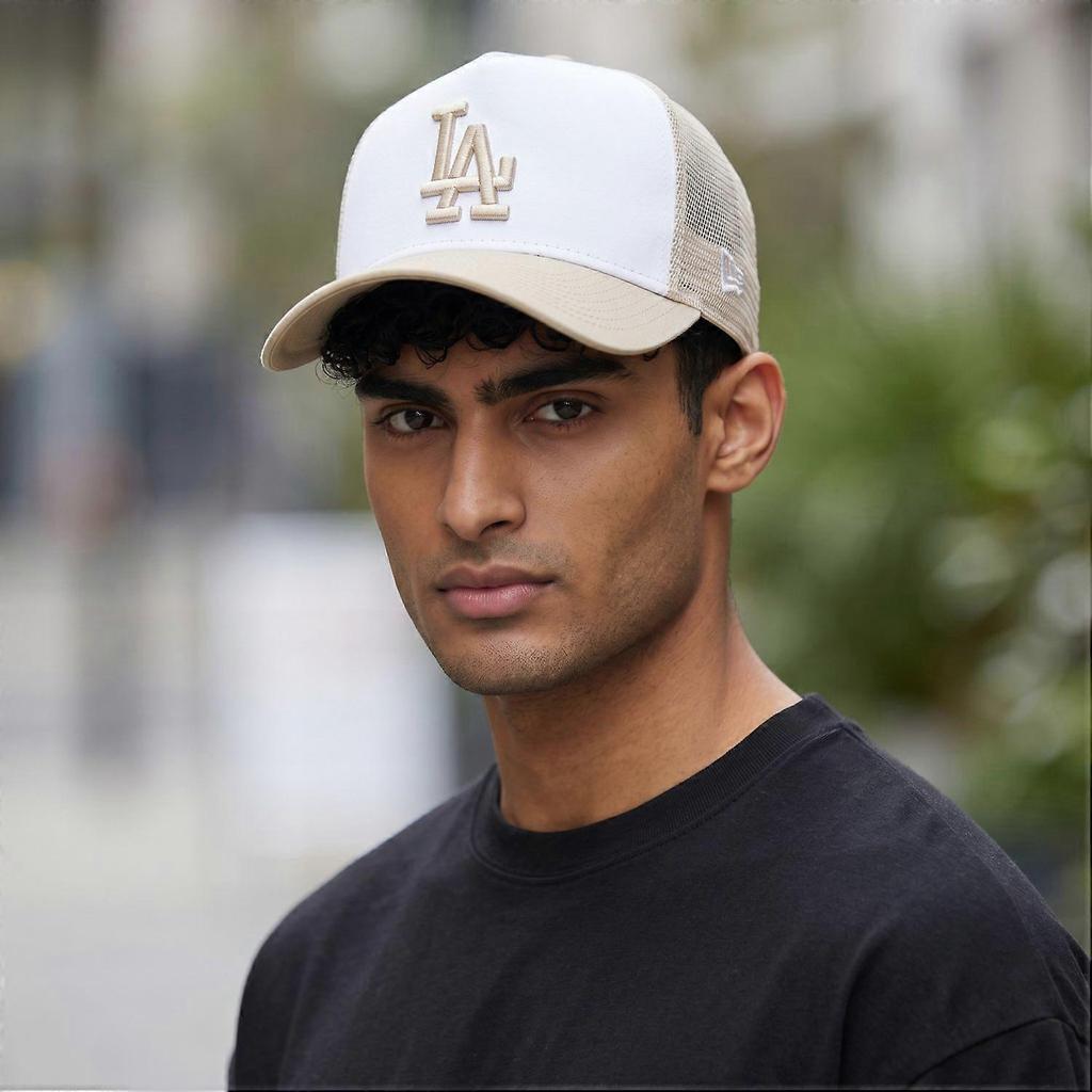 New Era A-Frame Mesh Trucker Cap - Los Angeles Dodgers Beige
