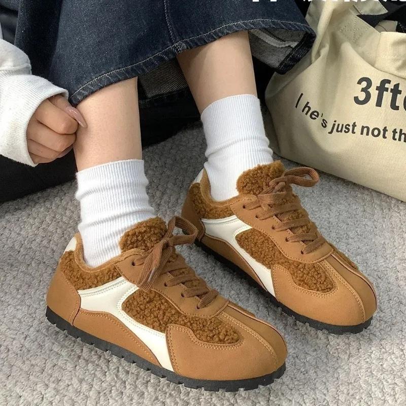 Fashion Women's Shoes 2024 Fashion Front Lace-up Women's Vulcanize Shoes Hot Sale Color Matching New Round Head Comfortable Casual Shoes