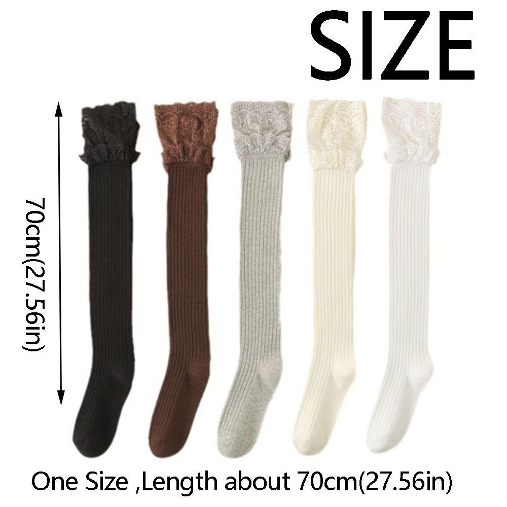Solid Color Women's Long Socks Soft Breathable Knitted Stockings Comfortable Thickened Girl's Stacked Socks Autumn/Winter