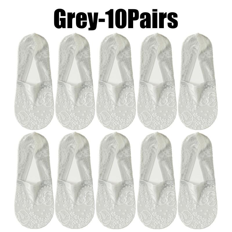 Non Slip Heel Ladies Lace Boat Socks Pure Cotton Breathable Low Cut Invisible Ankle Socks Women Summer Thin Casual Socks