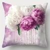 Elegant Pink White Peony Pillow Covers, Pearl Tassel Floral Art Throw Pillow Cases, Luxury Wedding Home Decor Cushion Covers