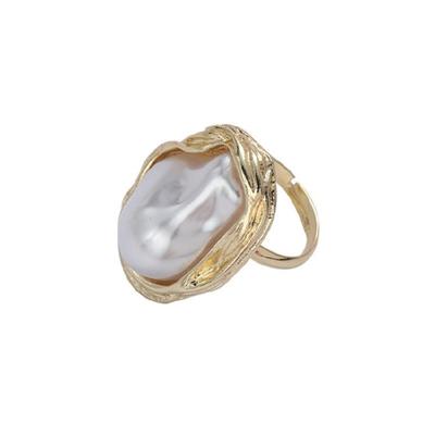 Anello Perle Irregolari Anello Moda Donna Gioielli Perle Vintage Anello Statement Perle Texture Lega Adatto per l'Uso Quotidiano