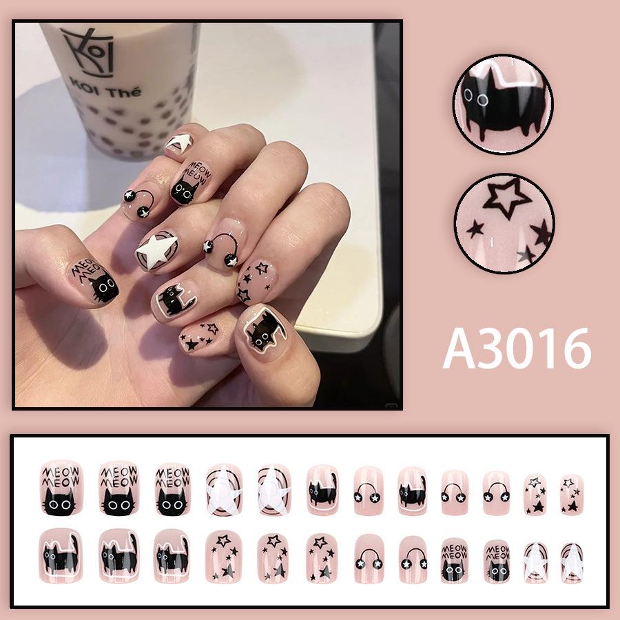 

Black Cat Music Nail Stickers - 24 Quirky & Cute Designs
