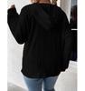 2025 Autumn/Winter Women's Plus Size Jacquard Loose Hooded Sweatshirt