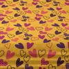 1Pcs Yellow Bottom Various Hearts Pattern Brushed Fitted Sheet, Printed Bed Cover For Bedroom, Bedding (Excluding Pillowcases)