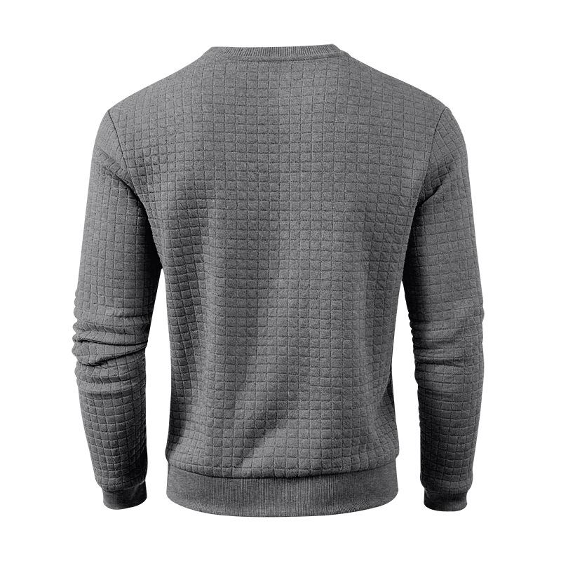 Men S Casual Long Sleeve Crew Neck Textured Pullover Sweatshirt