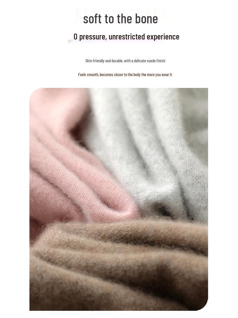 Autumn & Winter Women's Soft Cashmere High Neck Slimming Knitted Sweater