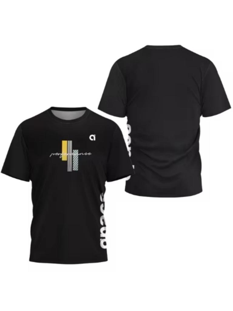 Summer 3D Printed Men's Round Neck Sports T-shirt Badminton Game Quick Drying T-shirt Table Tennis Outdoor Loose Sports Short Sleeve