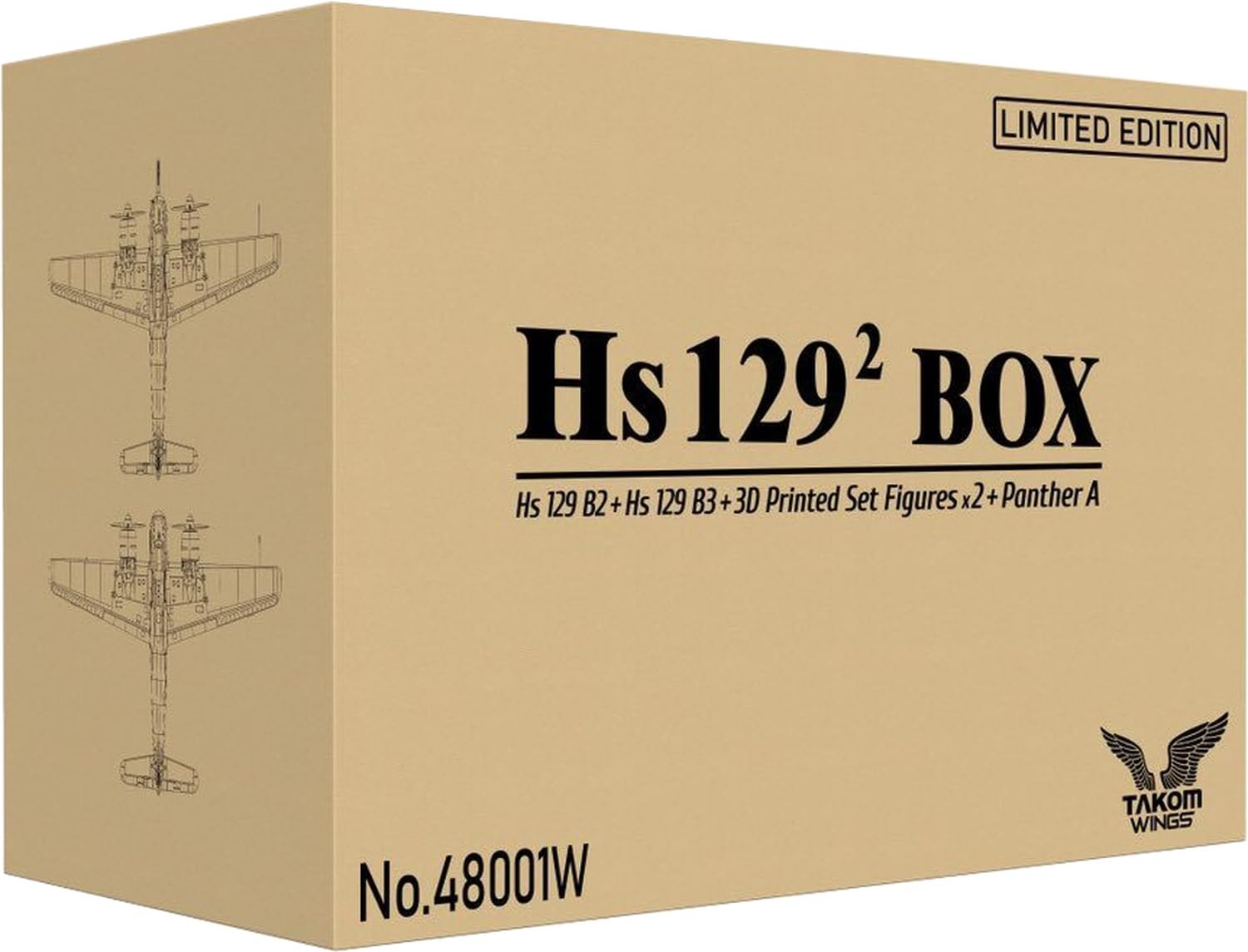 

TAKOM Henschel Hs129 Набор в коробке TKO48002 Panther A Пилот Пластиковая модель TKO48001W 1/48 (TKO48001 + + 1/48 Ausf. & Рисунок) (Самолет)