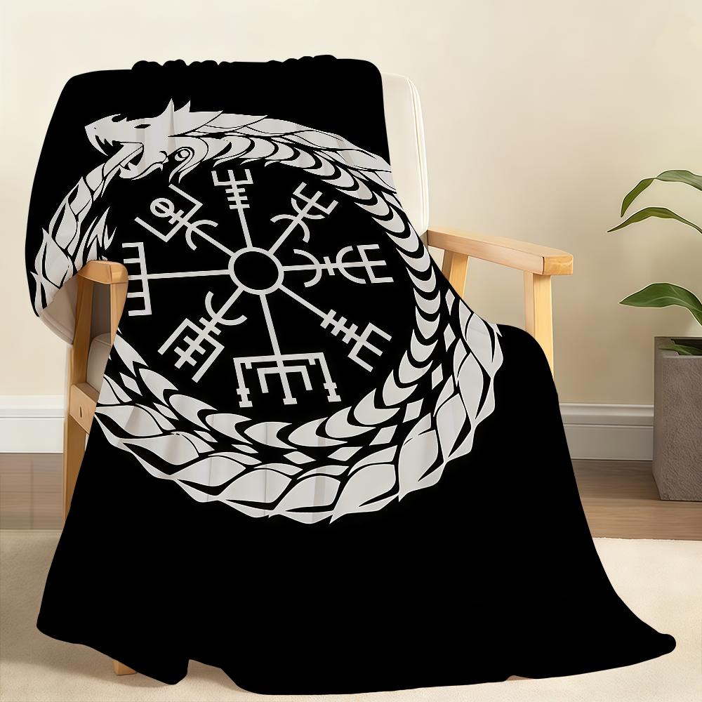 V Vegvisir Viking Fashion Blanket Soft Throw Blanket for Home Bedroom Bed Sofa Picnic Travel Office Rest Cover Blanket Gift