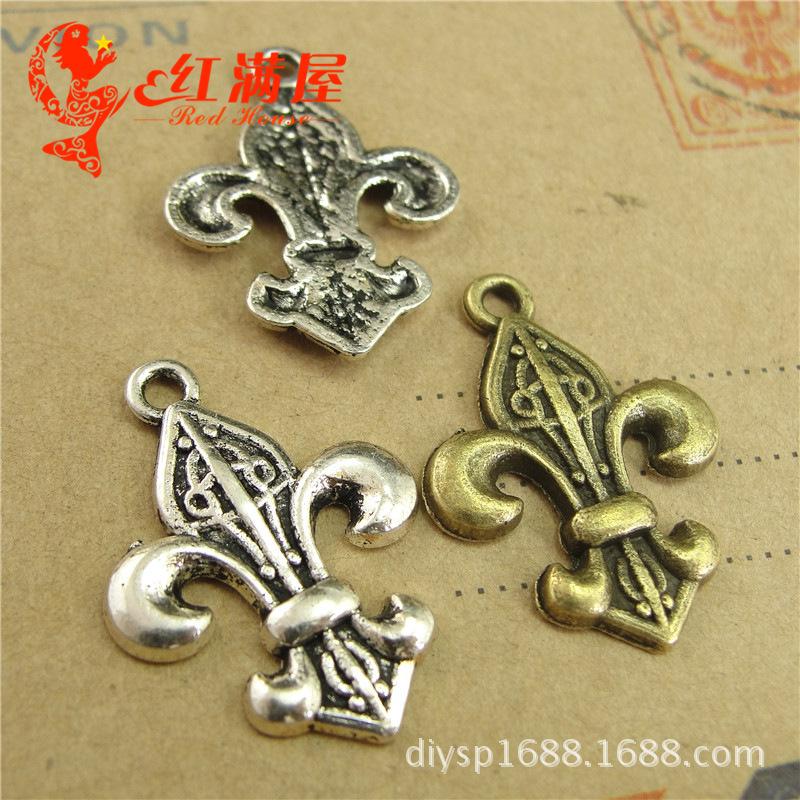 A4310 Cherry Blossom Alloy Pendant, 1.7g, Two Color Options, Retro European and American Style, 100 Pack.