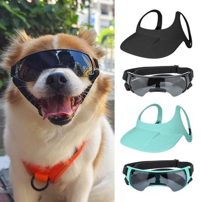 Dog Baseball Caps Dog Caps And Goggles For Small Doggy Adjustable Pet Sunbonnet With Sunglasses Ear Holes Doggy Visor For Small