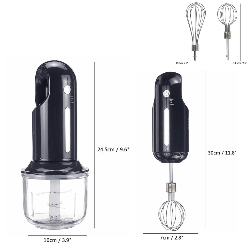 3 in 1 300W Immersion Handheld Mixer Food Processor Chopper Beater Frother Stirring Rod Multifunctional Electric Hand Stick Blender