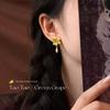 Golden Flower Tassel Earrings: Light Luxury, Retro Style for Women (2025 Hot-Selling)