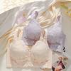 Front Button Lingerie Women's Summer Thin and Beautiful Back Lingerie Gathered Bra Plus Size Bra