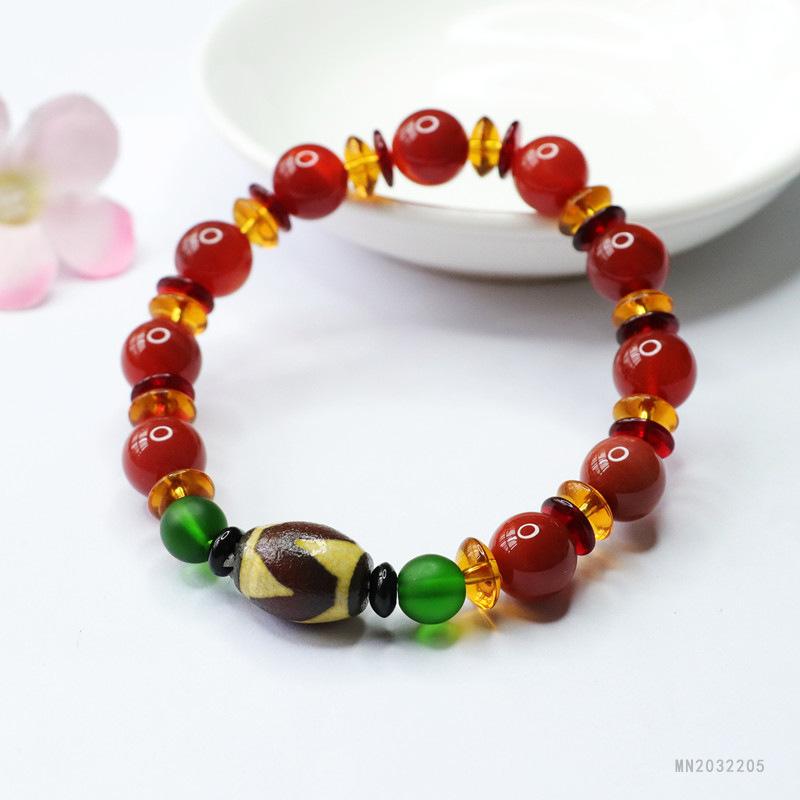 2026 Tooth Tibet Beads Chalcedony Bracelet Red Agate Jewelry Factory Live Delivery S2032205