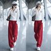 Fashionable and Lazy Style Suit for Women's Short Top Casual Draped Straight Sportswear