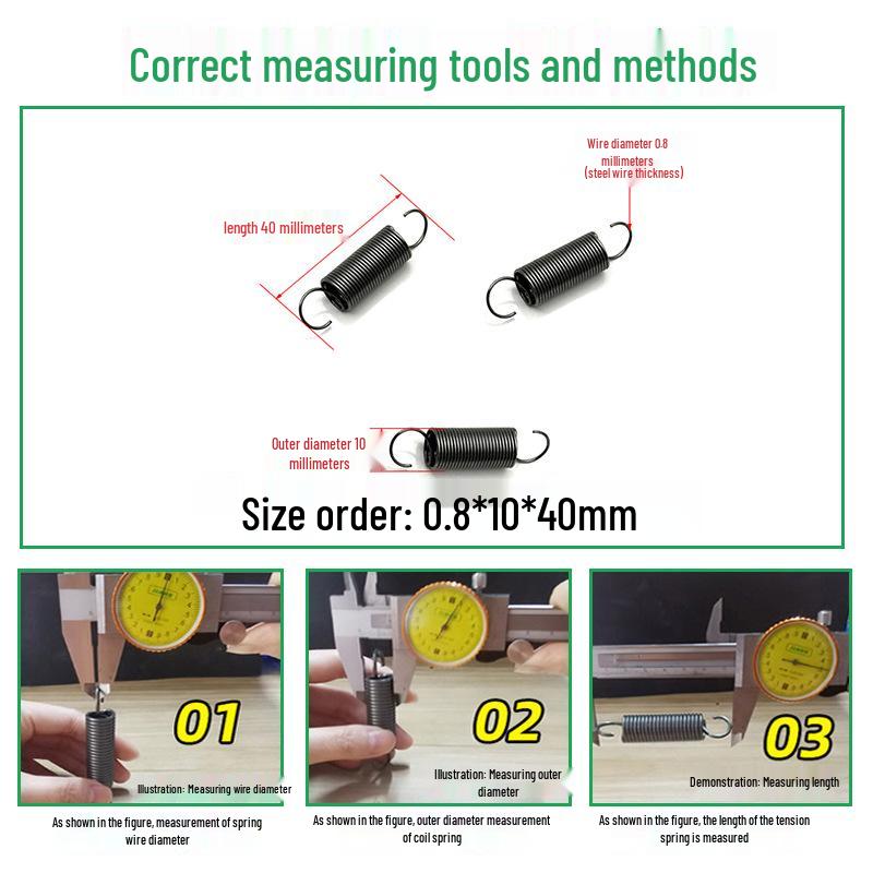 0.8mm Yellow Extension Spring with Hooks - Stapler Rebound Force 