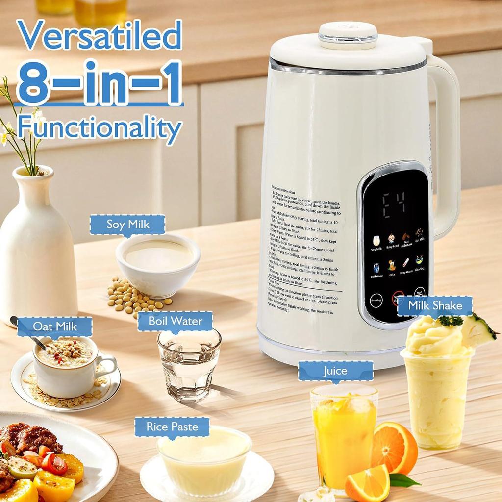 110V-220V Mini Filter-Free Soy Milk Maker, Fully Automatic Wall-Breaking Household Machine for 3-4 People