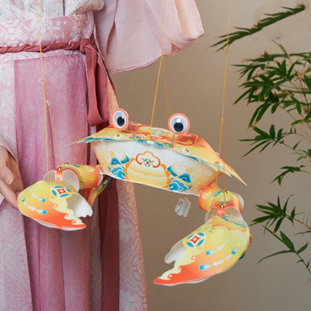 Chinese Style New Year Crab Portable Lantern Children Handheld Lantern Hanfu Accessories