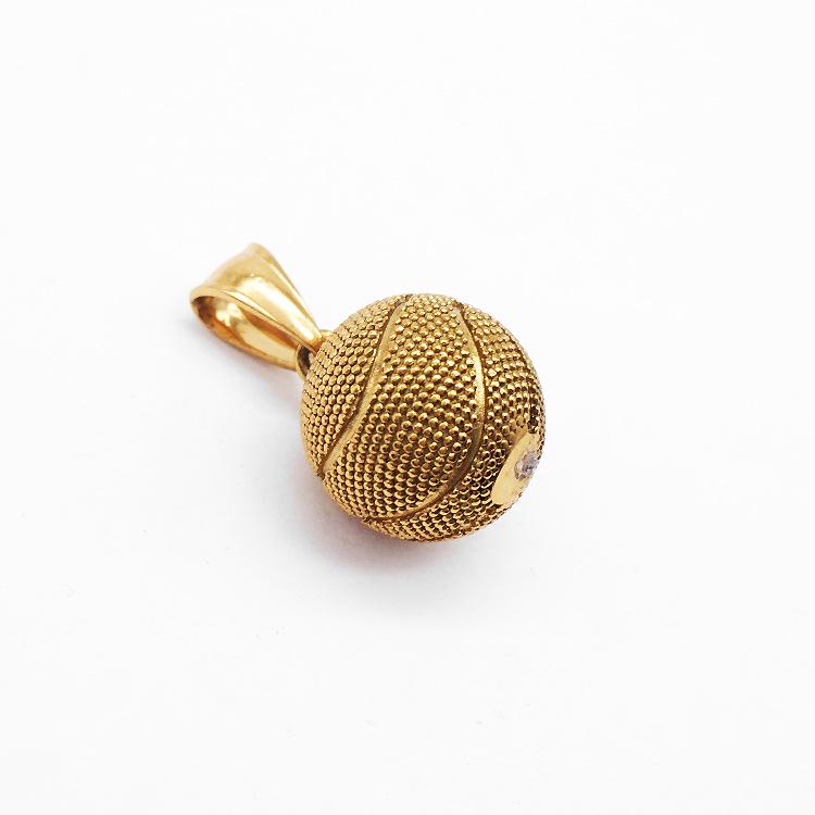 European-American Punk Hip-Hop Rock-Style Titanium Basketball Necklace for Men & Couples