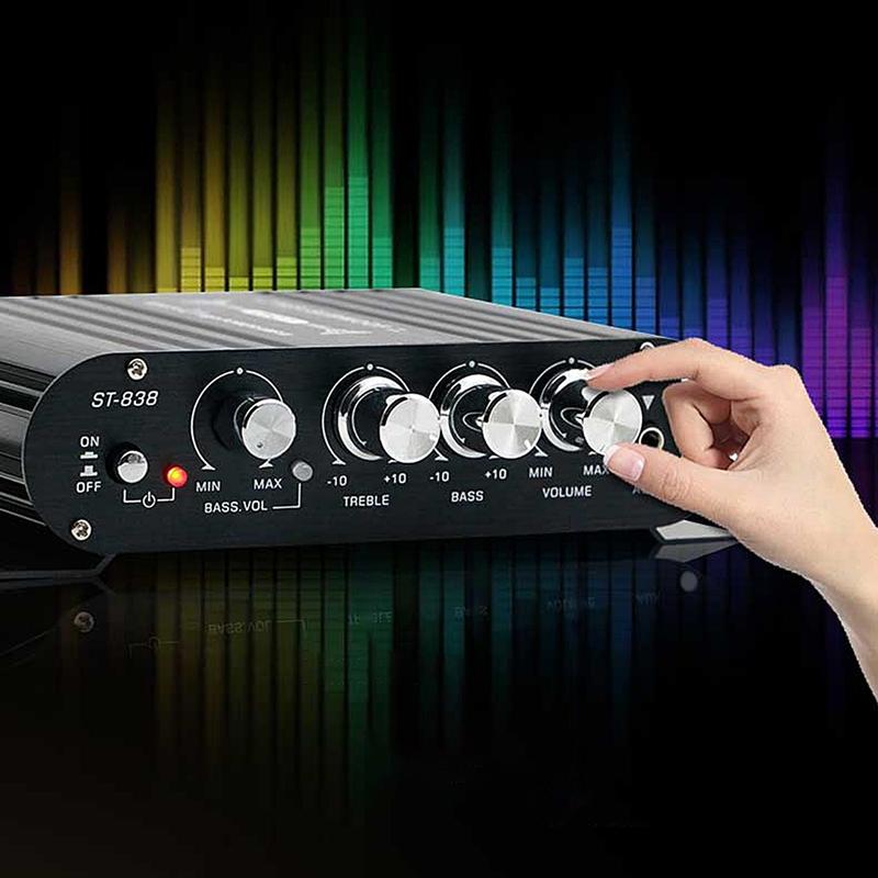 B03B-ST-838 Hifi 2.1 Channel Power Amplifier 80Wx2 Stereo Bass Sound Amp With Subwoofer Output Home Audio Amplifier