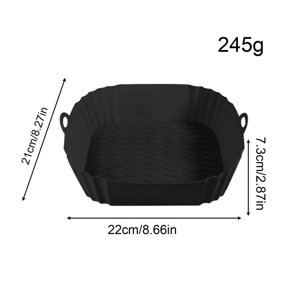 

Silicone Air Fryer Liners Rectangular Reusable Cooking Tray Replacement Part Non stick Silicone Mould Air Fryer Accessories чёрный