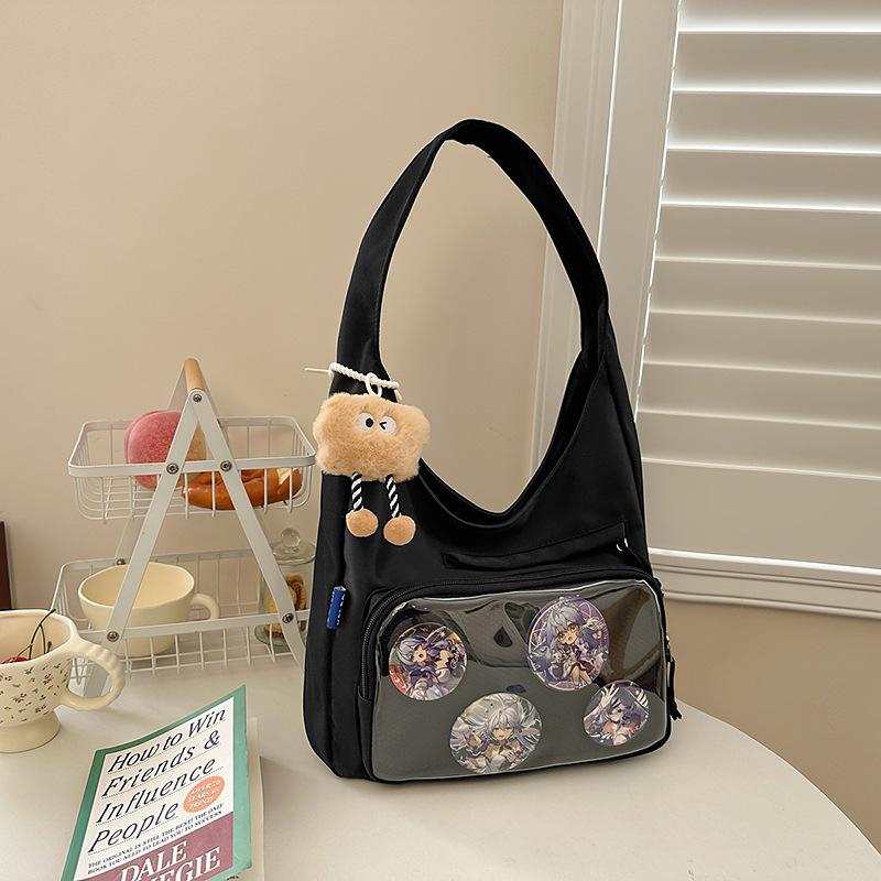 College wind pain bag Japanese ins transparent backpack large capacity simple shoulder messenger bag fashionable girl messenger bag