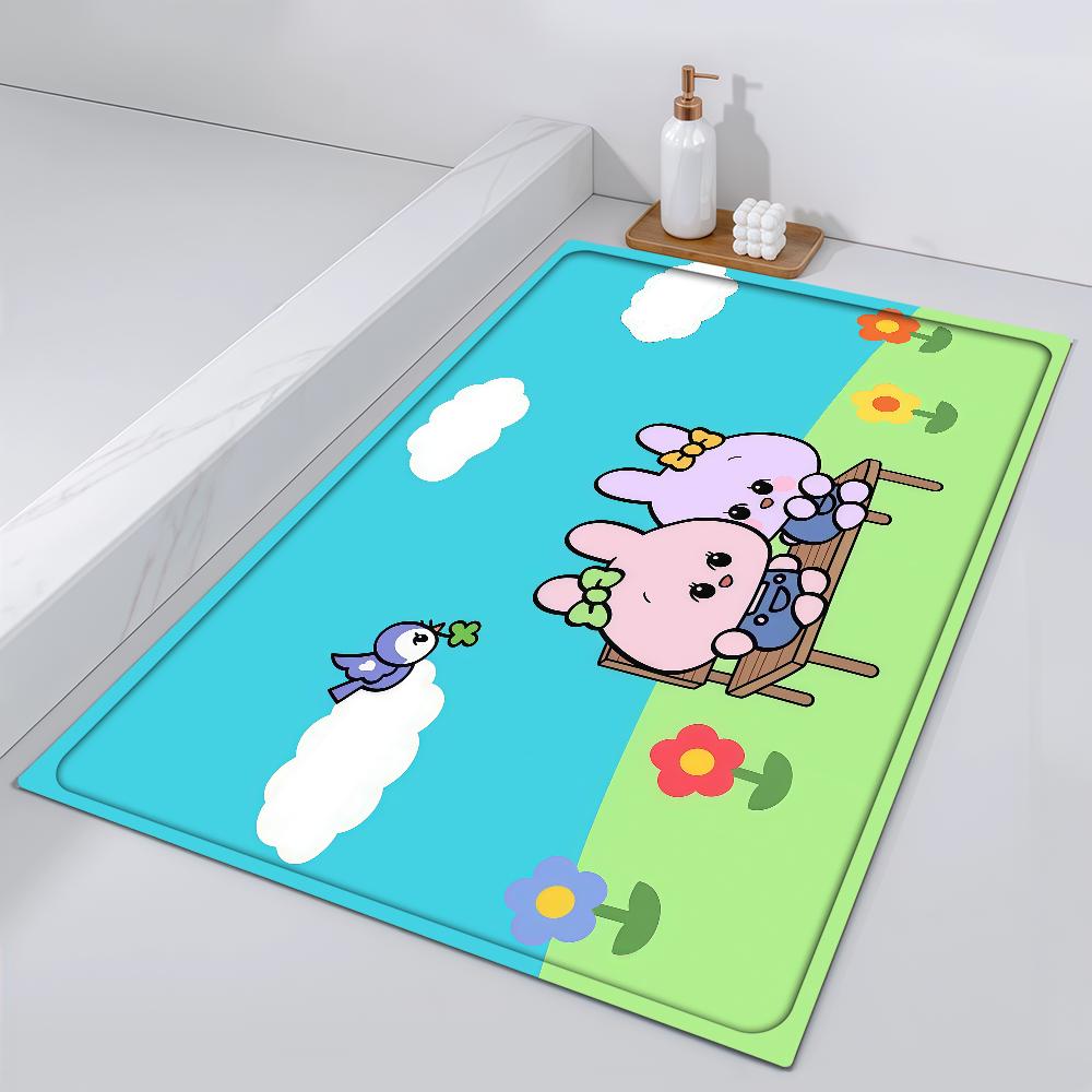 

A-ASAMIMICHAN Door Mat Bedside Entrance Bath Pink Floor Decoration Corridor Door Mat Kawaii Carpet Living Room Cute Balcony 40cm x 60cm