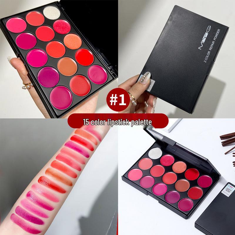 

MYG Makeup Artist Dual-Color Blush & 15-Shade Lipstick Palette with 3D Contour, Highlight, and Shadow – Studio Beginner Set