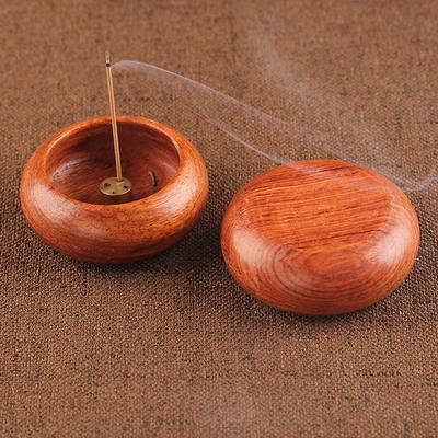 1Pcs Rosewood Incense Burner Stick Holder Bowl Shape Censer Home Decoration