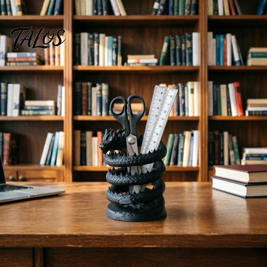Pen Holder 3D Printed Dragon Holder, Mystical Fantasy Pencil Desk Accessory for Students Cup, Desktop Makeup Brush Home, Office Marker