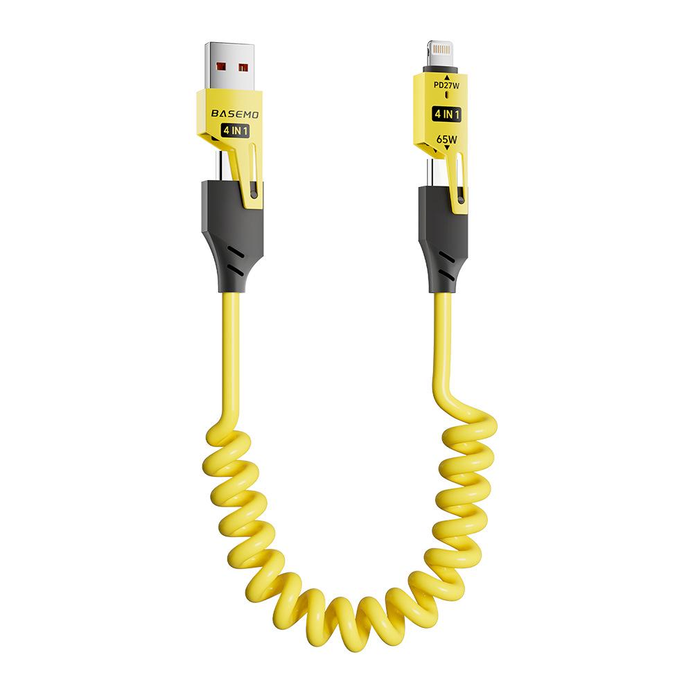 65W Lightning Magic Spring 4-in-1 Fast Charging Cable for Apple Devices