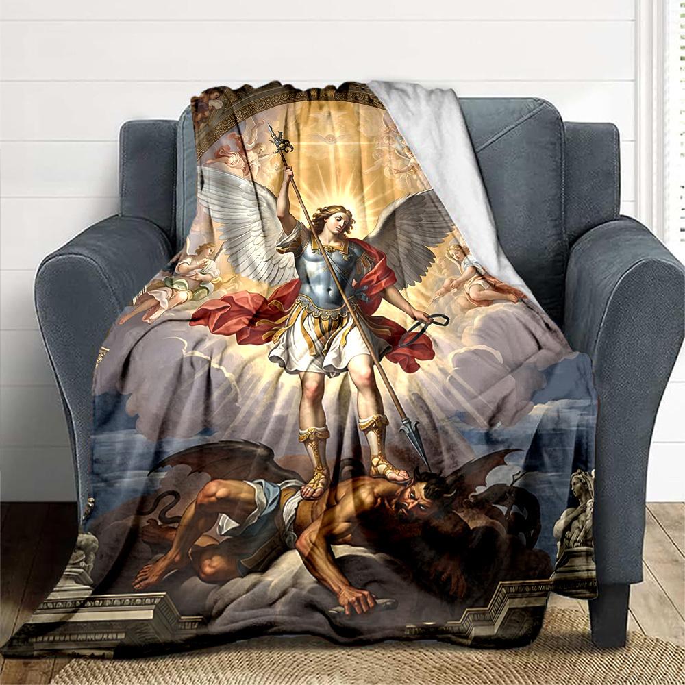 1PC Divine Battle Blanket, Soft Warm All-Season Throw for Sofa, Bed, Car, Office, Vibrant Colorful Design, Durable & Cozy Gift for Home Decor, Cozy Ho