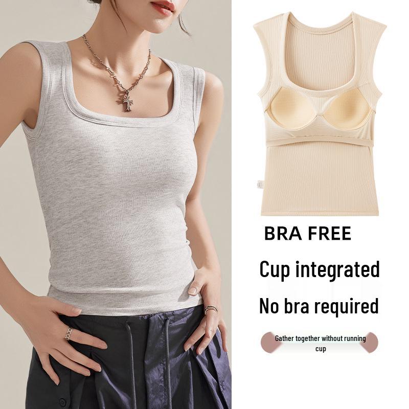 Women's Slimming Sleeveless Camisole with Built-in Chest Pad - Spring/Summer