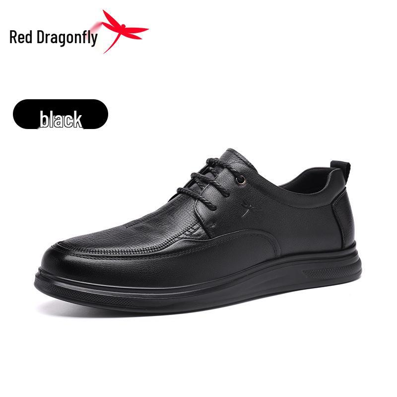 Red Dragonfly Men s Waterproof Genuine Leather Casual Shoes - Spring New Arrival 42 чёрный