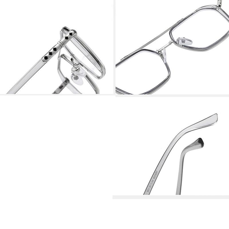 Men and Women Polygon Double Beam Anti Blue Light Flat Mirror Computer Eyeglasses