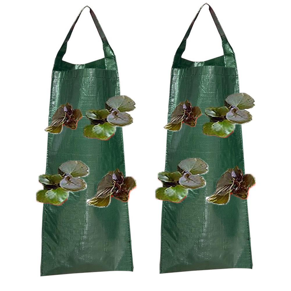 Balcony Gardening Upside Down Grow Bag Sturdy Construction Versatile Planting Options Multiple Planting Pockets For Strawberries