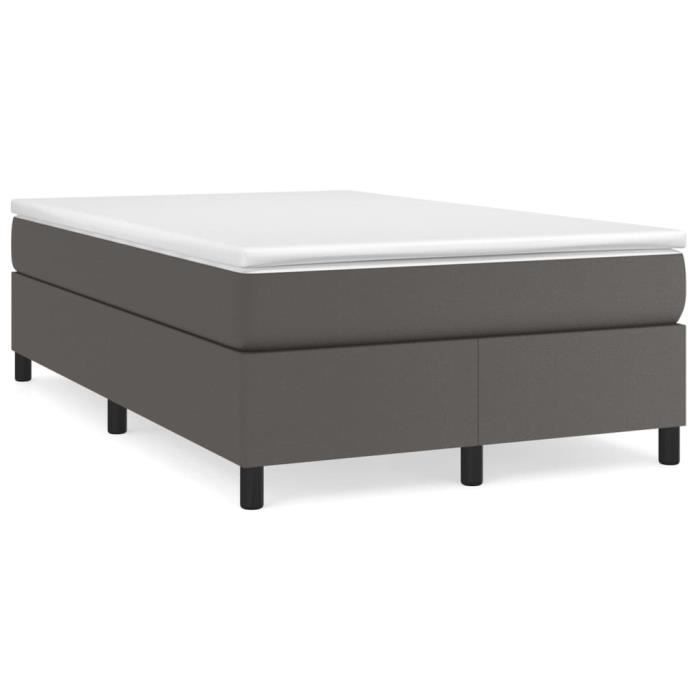 3144600 vidaXL Divan Bed with Mattress Grey 120x200 Cm Faux Leather