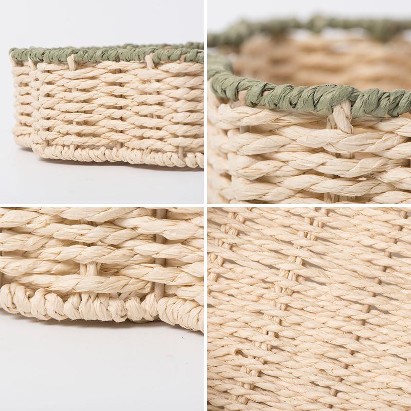 1Pc Snack Tray Vegetables Imitation Vine Household Storage Basket Fruits Weave High-capacity Paper Rope