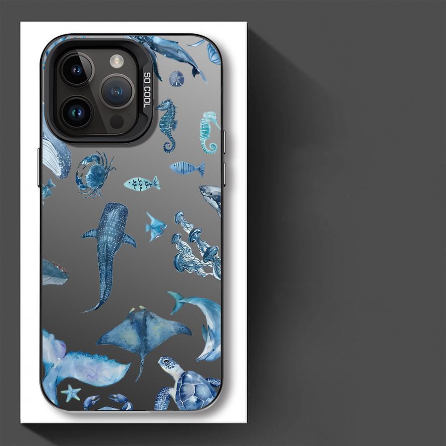 Colorful Silver Marine Organisms Phone Cover Case for iPhone 17 Pro Max 13 11 Air 14 Plus 16 15 12 Pro