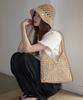 Seullouseulloulli Cappello a Secchiello in Rafia Uncinetto Fatto a Mano Frutta _ Beige Naturale