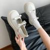 French Retro Fashion Versatile Mary Jane Small Leather Shoes Women's 2025 Spring Bow with Skirt Loafer Shoes