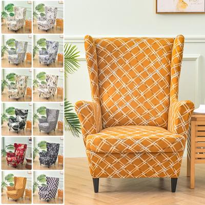Spandex Stretch Ohrensesselbezug mit Blumenmuster, Sesselbezüge mit hoher Rückenlehne, elastische Relax-Sofabezüge mit Sitzkissenbezug