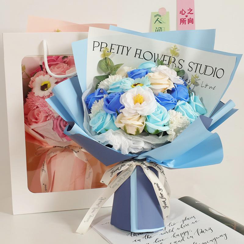 Valentine's Day Bouquet for Girlfriend Rose Soap Bouquet Mothers Day Gift Simulated Bouquet Creative Gift Artificial Flowers