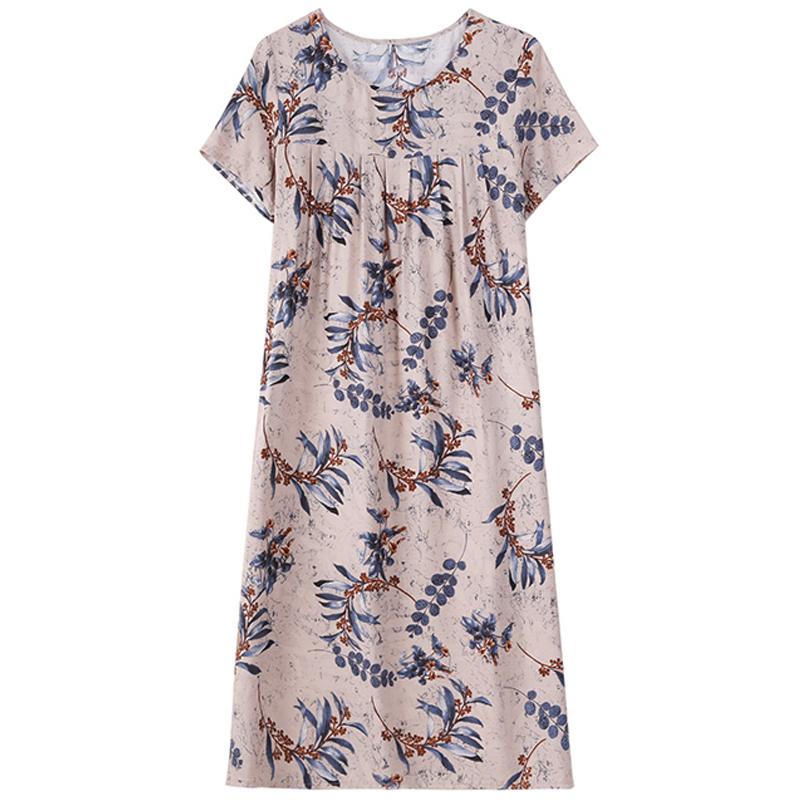 Elegantní dámské volné šaty plus size Letní šaty s krátkým rukávem Ležérní dlouhé šaty Dámské vintage oblečení