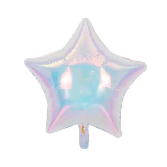 2 Pcs Iridescent 4D Balloons Large Holographic Foil Balloon Rainbow Mylar Aluminum Balloon for Birthday Wedding Baby Shower Party Decoration