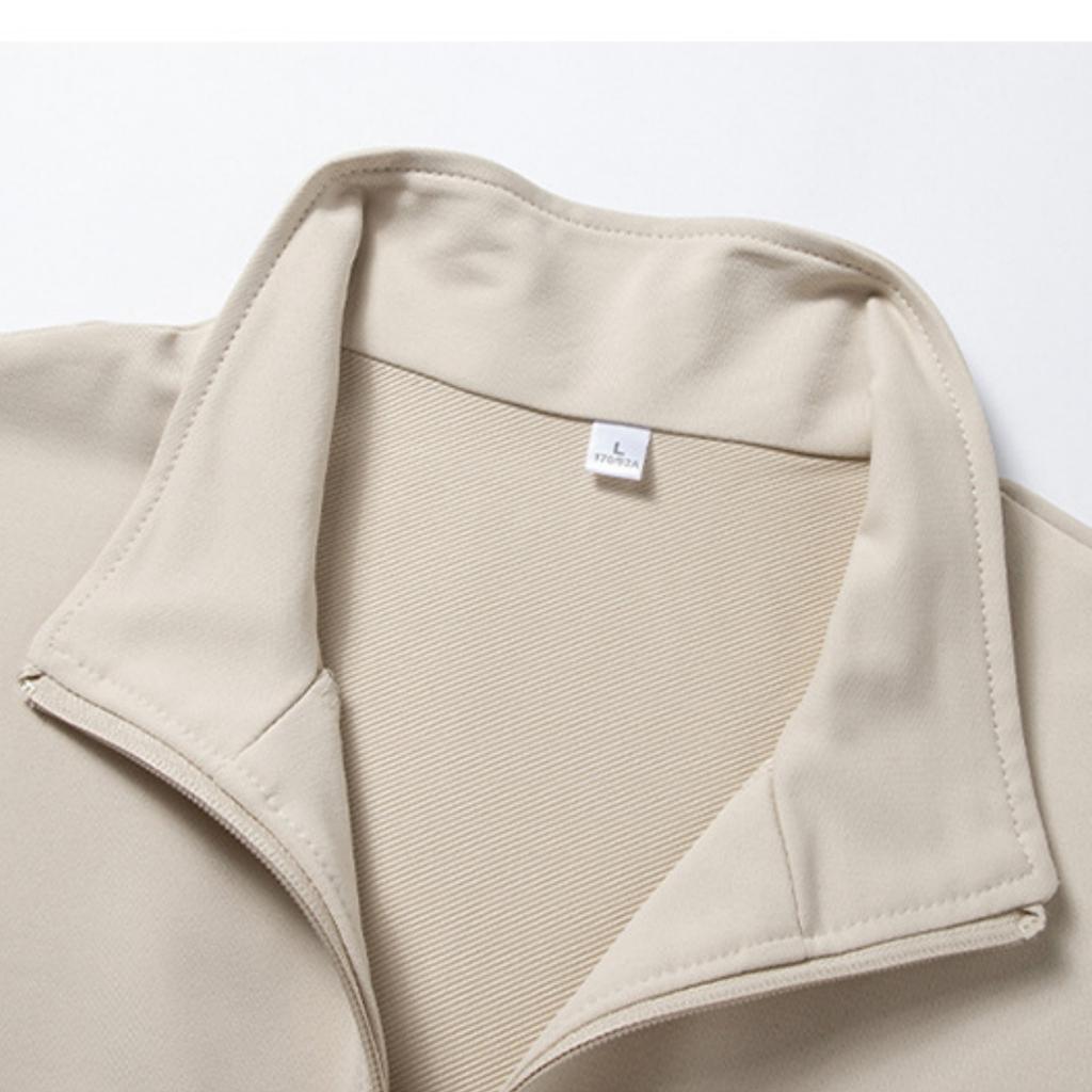 Men's Casual And Fashionable Long-sleeved Lapel Solid Color Zipper Jacket Long Pants Sportswear Set